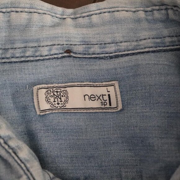 Short sleeved Light Washed Denim Shirt - Picture 2 of 2